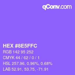 颜色代码: HEX #8E5FFC | qconv.com