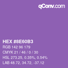 カラーコード: HEX #8E60B3 | qconv.com