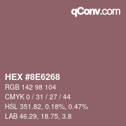 Farbcode: HEX #8E6268 | qconv.com