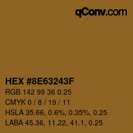 Farbcode: HEX #8E63243F | qconv.com