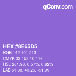 Color code: HEX #8E65D5 | qconv.com