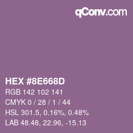 Color code: HEX #8E668D | qconv.com