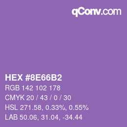 Color code: HEX #8E66B2 | qconv.com
