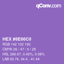 Color code: HEX #8E66C0 | qconv.com
