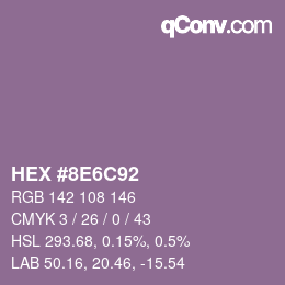 Color code: HEX #8E6C92 | qconv.com