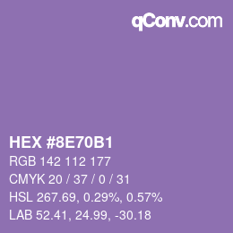 Color code: HEX #8E70B1 | qconv.com