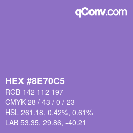 Color code: HEX #8E70C5 | qconv.com