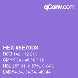 カラーコード: HEX #8E70D8 | qconv.com