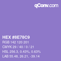 Color code: HEX #8E78C9 | qconv.com