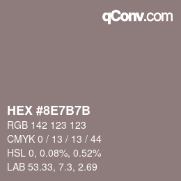 颜色代码: HEX #8E7B7B | qconv.com