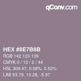 颜色代码: HEX #8E7B8B | qconv.com