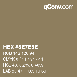 Color code: HEX #8E7E5E | qconv.com