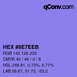 カラーコード: HEX #8E7EEB | qconv.com