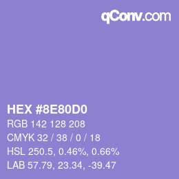 Color code: HEX #8E80D0 | qconv.com