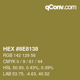 Farbcode: HEX #8E8138 | qconv.com