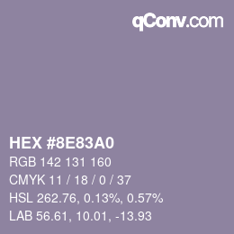 Farbcode: HEX #8E83A0 | qconv.com