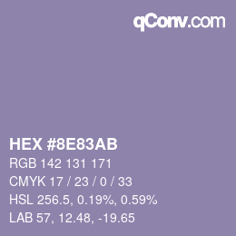 颜色代码: HEX #8E83AB | qconv.com