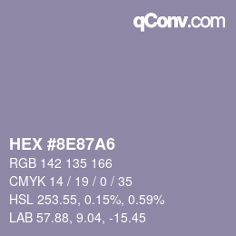 颜色代码: HEX #8E87A6 | qconv.com