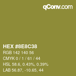 Color code: HEX #8E8C38 | qconv.com