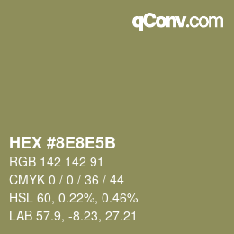Color code: HEX #8E8E5B | qconv.com