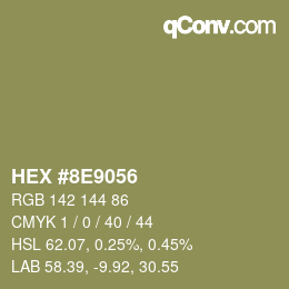 颜色代码: HEX #8E9056 | qconv.com
