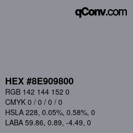 Color code: HEX #8E909800 | qconv.com