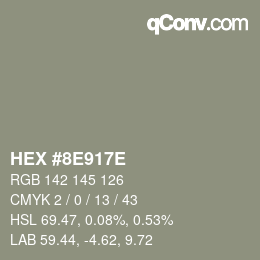 Código de color: HEX #8E917E | qconv.com