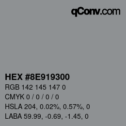 颜色代码: HEX #8E919300 | qconv.com