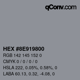 Color code: HEX #8E919800 | qconv.com