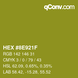 Color code: HEX #8E921F | qconv.com