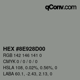 Color code: HEX #8E928D00 | qconv.com