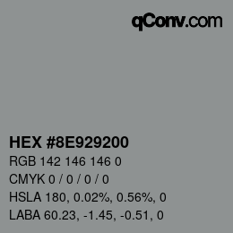 颜色代码: HEX #8E929200 | qconv.com