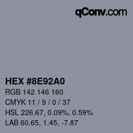 Farbcode: HEX #8E92A0 | qconv.com