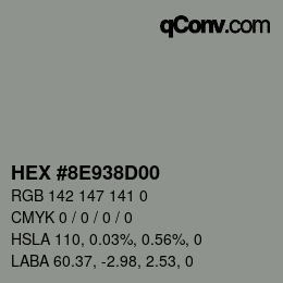 Color code: HEX #8E938D00 | qconv.com