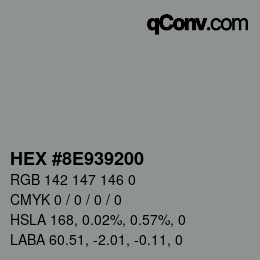 颜色代码: HEX #8E939200 | qconv.com