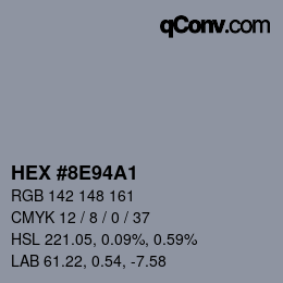 カラーコード: HEX #8E94A1 | qconv.com