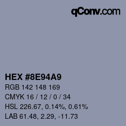 颜色代码: HEX #8E94A9 | qconv.com
