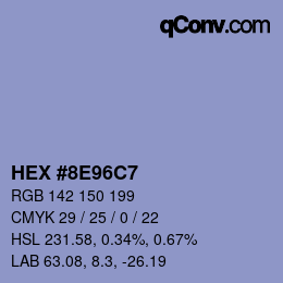 カラーコード: HEX #8E96C7 | qconv.com