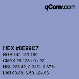 カラーコード: HEX #8E99C7 | qconv.com