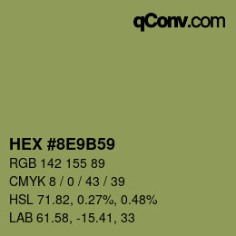 カラーコード: HEX #8E9B59 | qconv.com