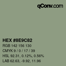颜色代码: HEX #8E9C82 | qconv.com