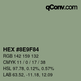 Color code: HEX #8E9F84 | qconv.com