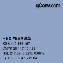 Color code: HEX #8EA3C5 | qconv.com