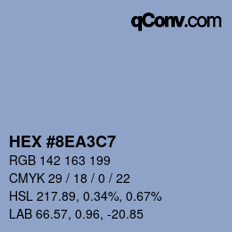 Color code: HEX #8EA3C7 | qconv.com