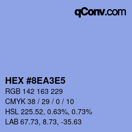 Color code: HEX #8EA3E5 | qconv.com