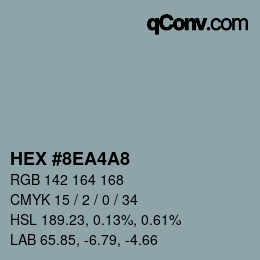Color code: HEX #8EA4A8 | qconv.com