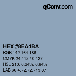 Color code: HEX #8EA4BA | qconv.com