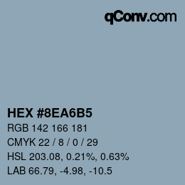 Color code: HEX #8EA6B5 | qconv.com