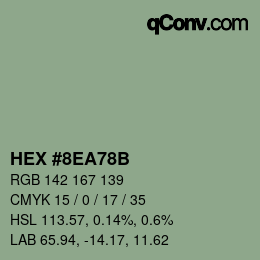 カラーコード: HEX #8EA78B | qconv.com