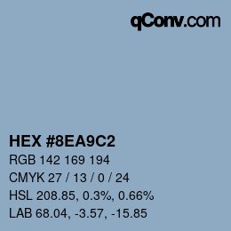 Color code: HEX #8EA9C2 | qconv.com